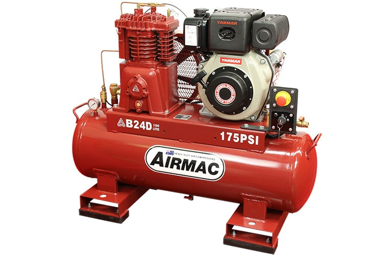 Airmac B24D Electric Start 175psi Diesel Air Compressor