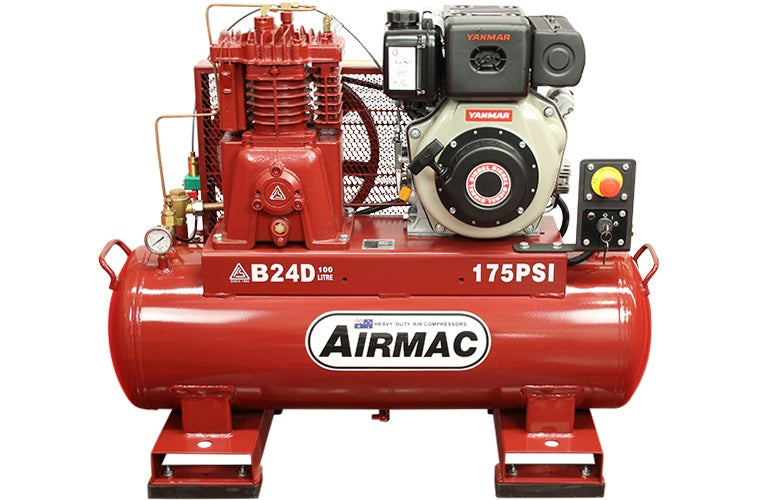 Airmac B24D Electric Start 175psi Diesel Air Compressor