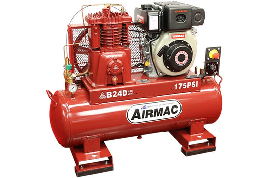 Airmac B24D Electric Start 175psi Diesel Air Compressor